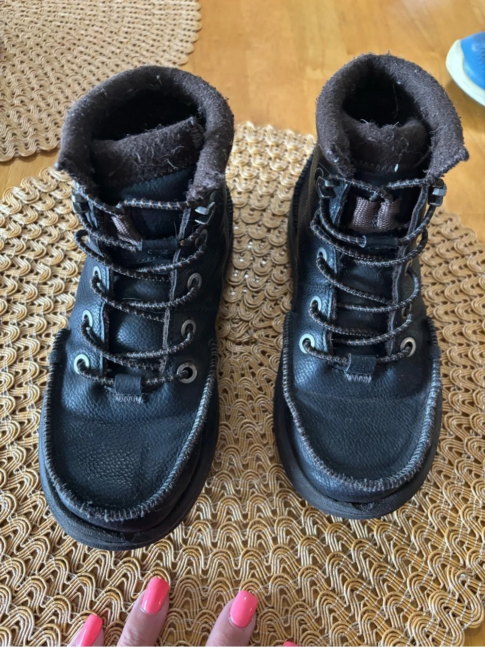 Hey Dude Black Kids Lace-Up Ankle Boots
